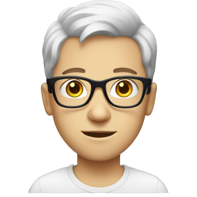 Nerdy white boy with glasses  emoji