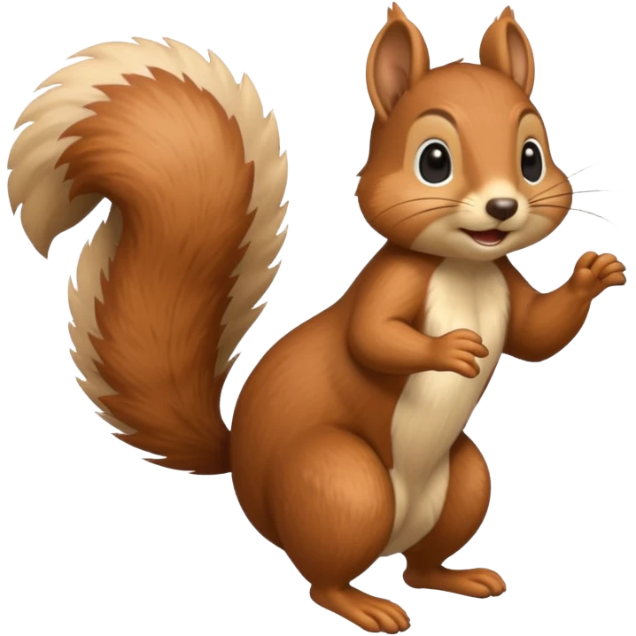 Squirrel skipping emoji