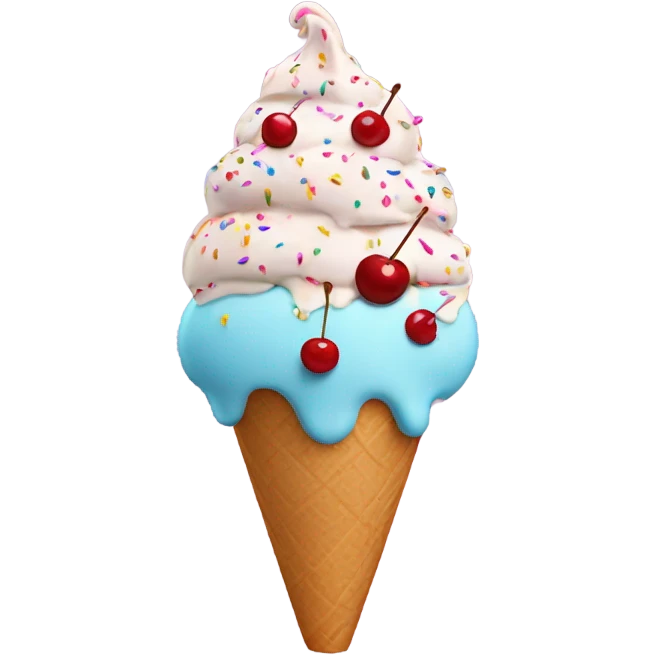 Ice cream with cherry on top and sprinkles emoji