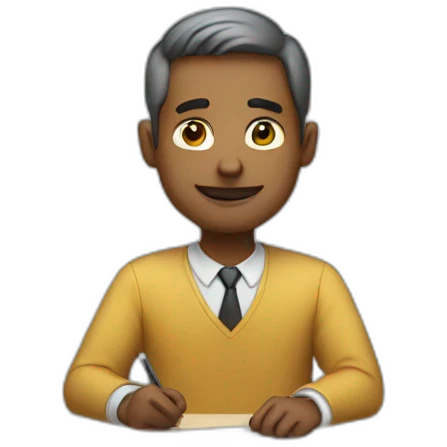 Man  standing at desk emoji