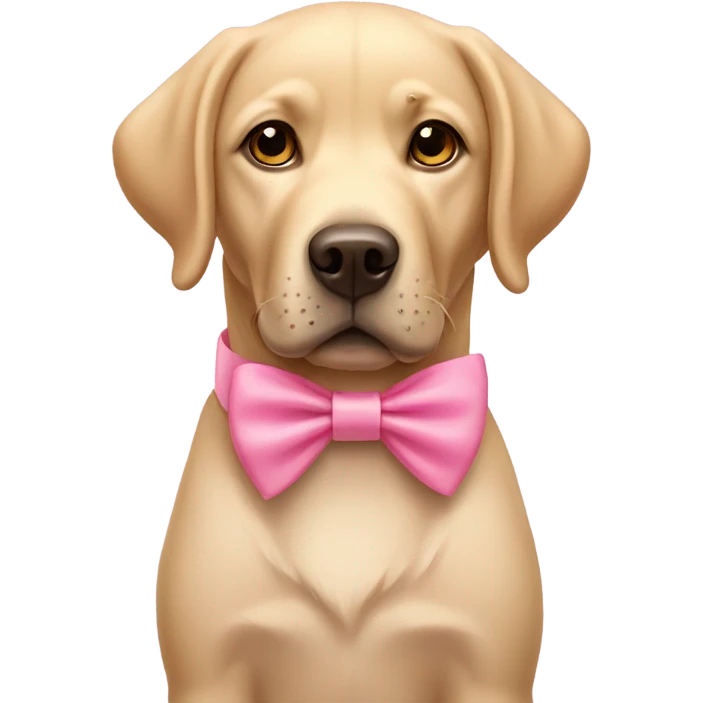 Labrador with pink bow emoji