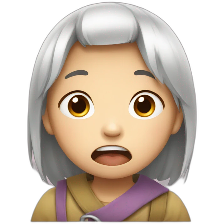 loudly crying asian child emoji