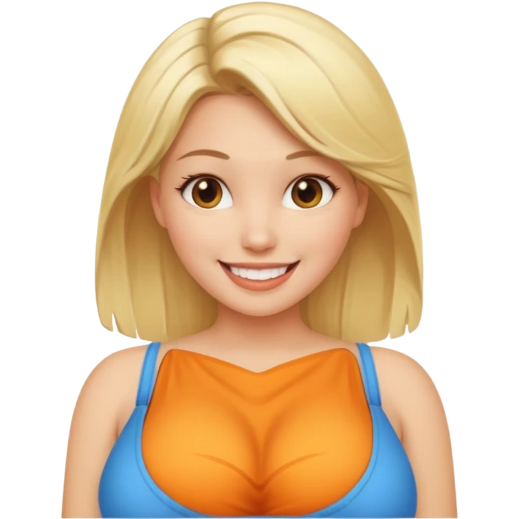 Hot blonde girl with big boobs naked emoji