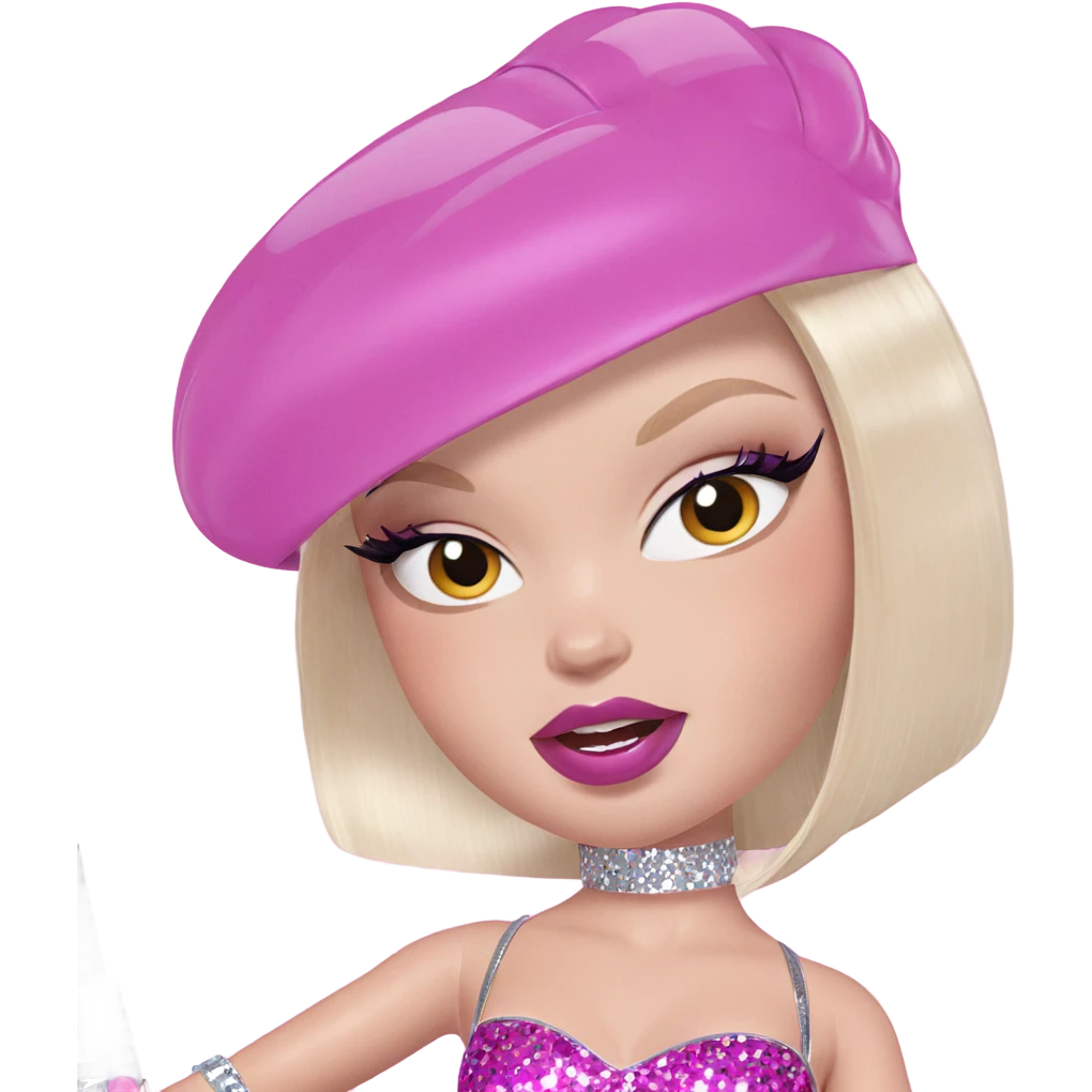 blonde girl with sparkly makeup emoji