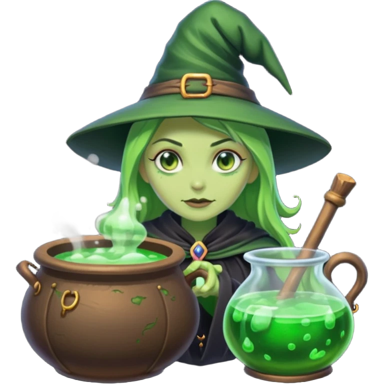 green witch cooking potion emoji