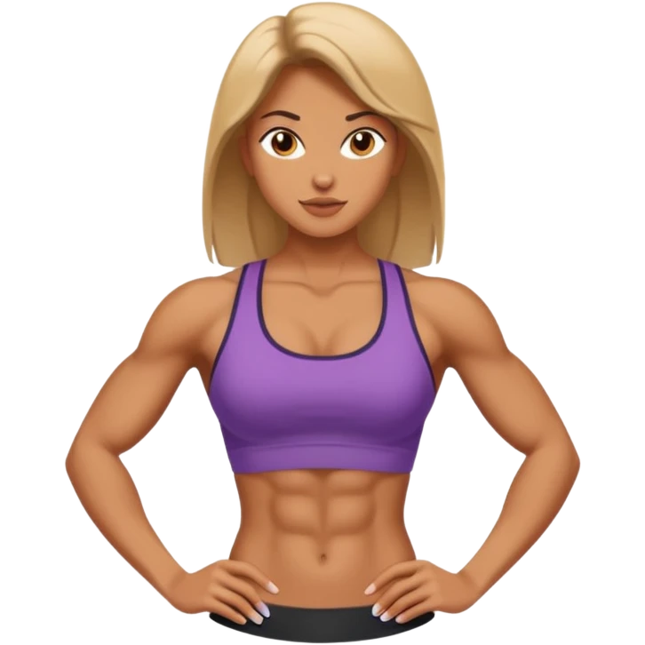 strong lean woman with visible strong abs emoji