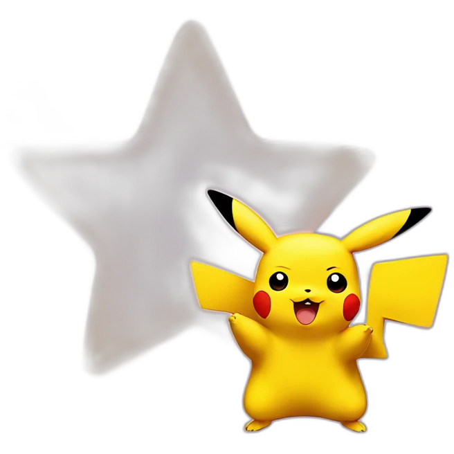 Pikachu with a star emoji