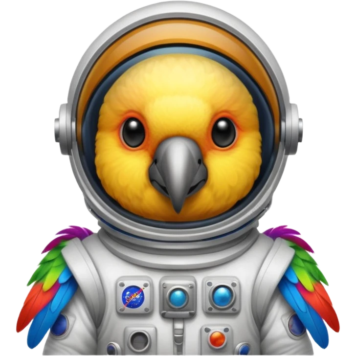parrot with astronaut suit emoji