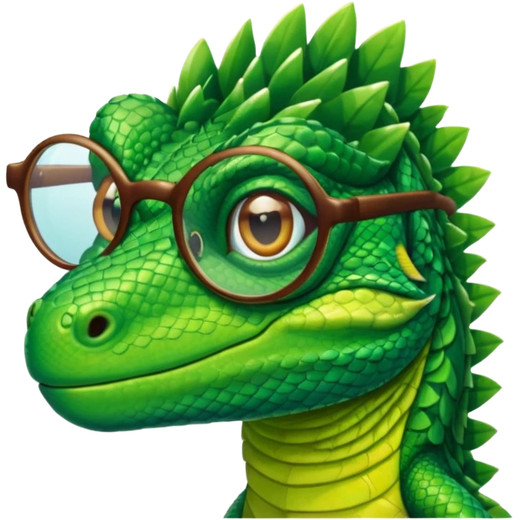 lizard wearing glasses emoji