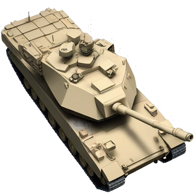 M1 Abrams, cannon visible, overhead perspective emoji