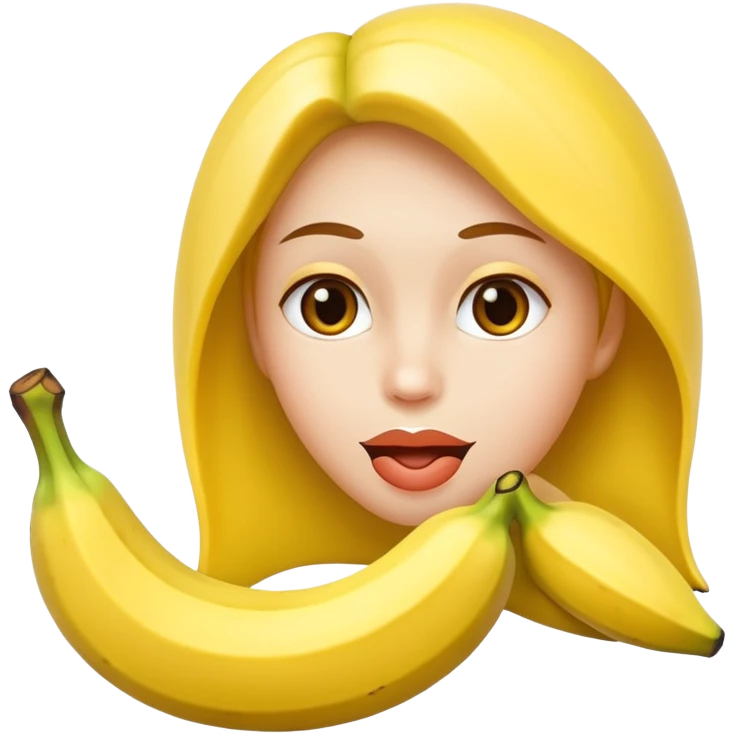 une bouche féminine qui lèche une banane ouverte emoji