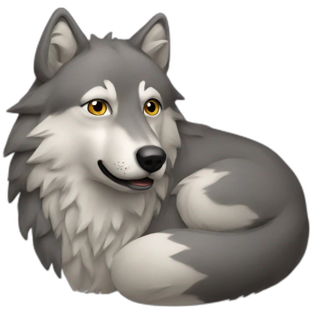 Un humain mange un loup emoji