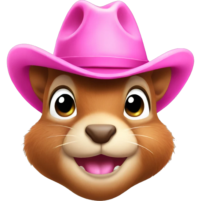 squirrel with a pink cowboy hat emoji