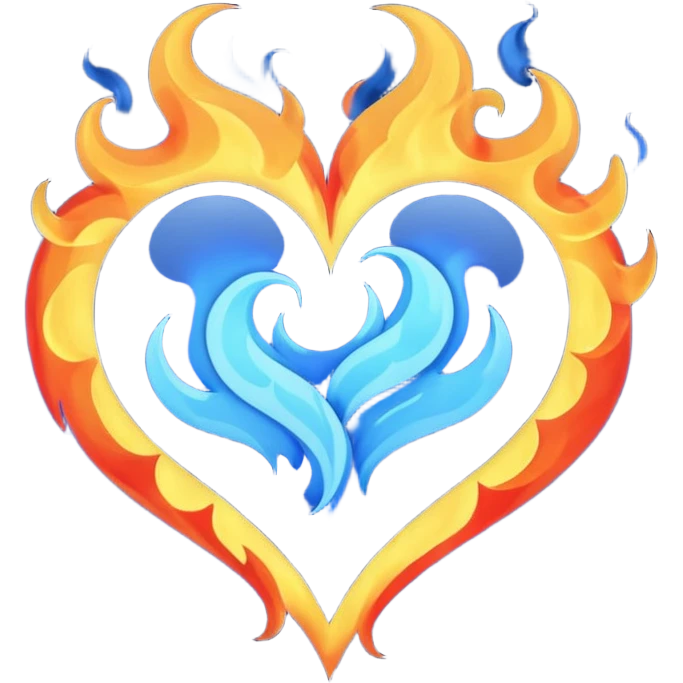 Lacivert alevli kalp emoji