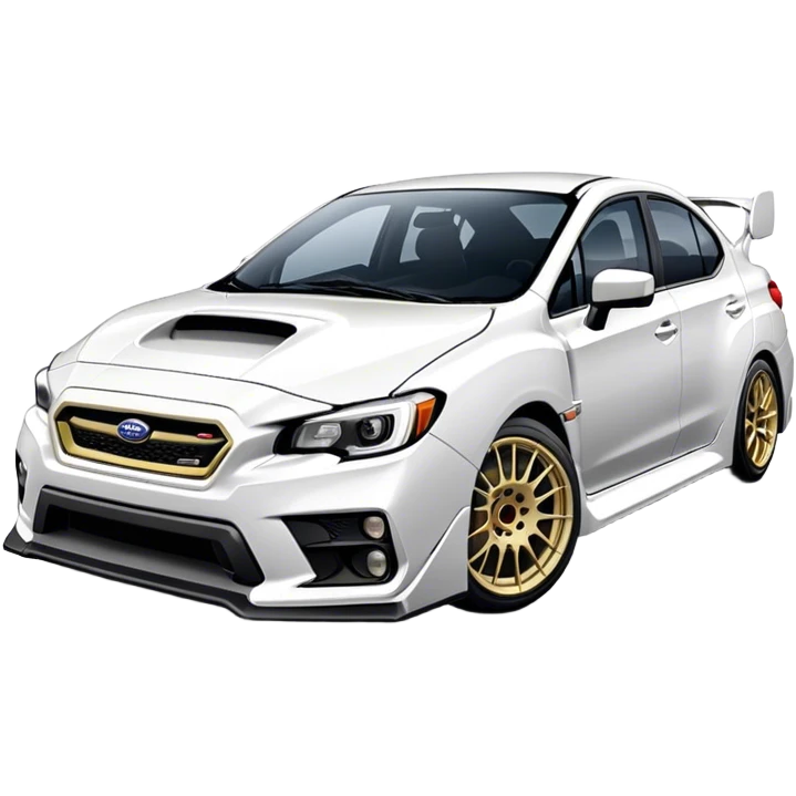White wrx sti Subaru car emoji
