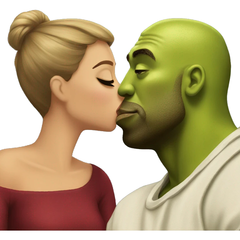 Kanye west kissing shrek emoji
