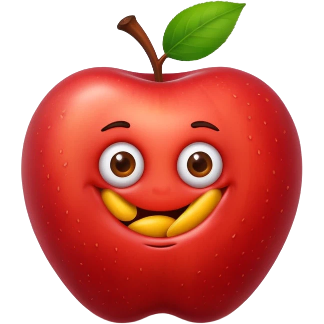 worm make a hole on apple emoji