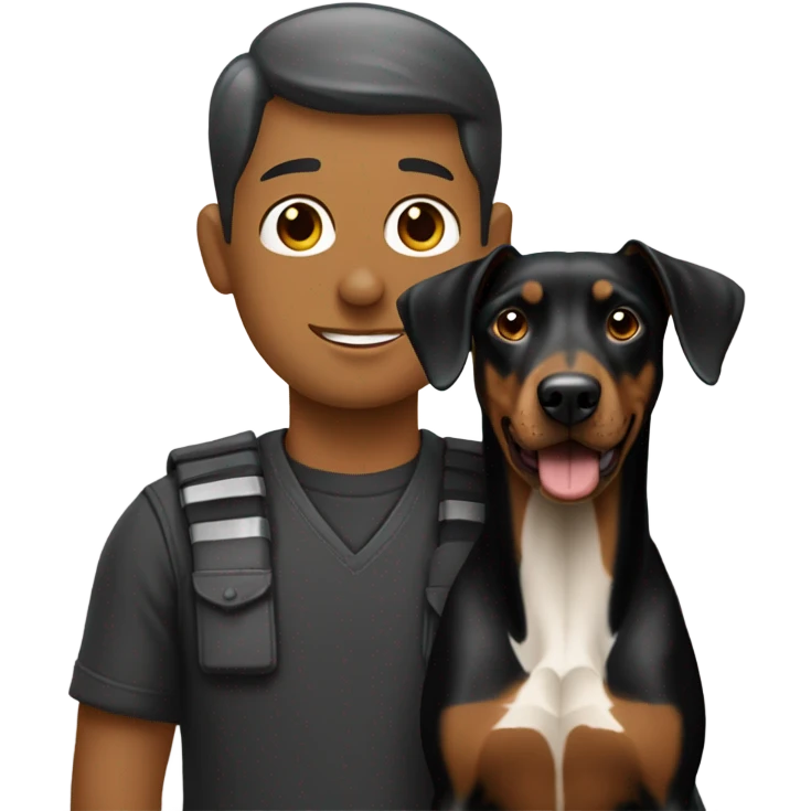 Pelirroja con doberman emoji
