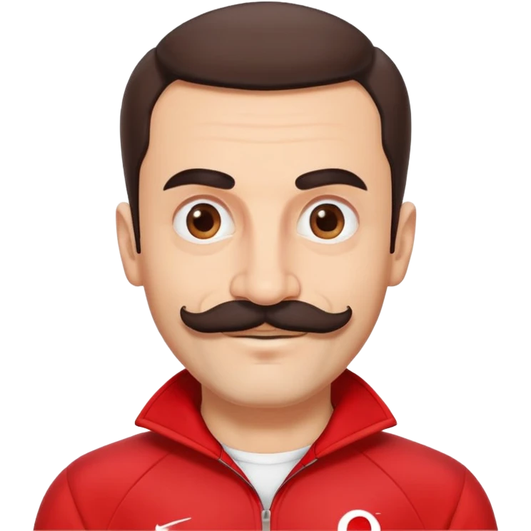 Recep İvedik Turkish comedy character with thick mustache bushy eyebrows red tracksuit smiling emoji