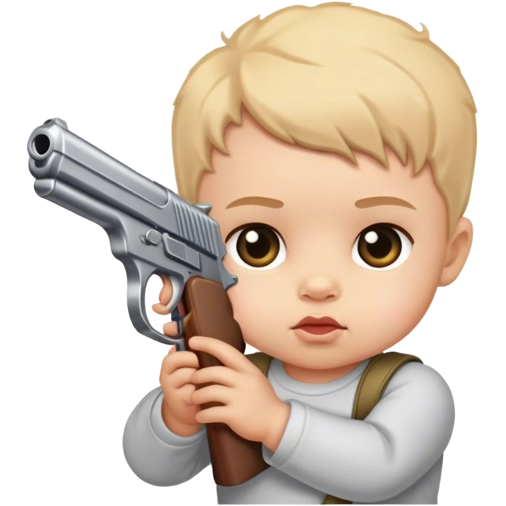 Baby with a gun emoji