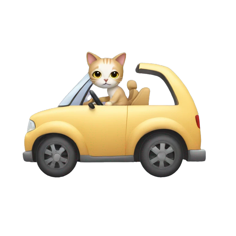 Cat driving a car emoji