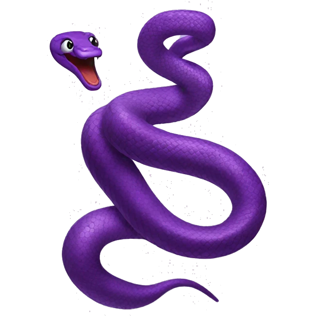 A purple snake danc emoji