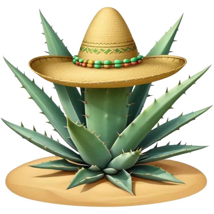 Agave plant with a sombreo emoji