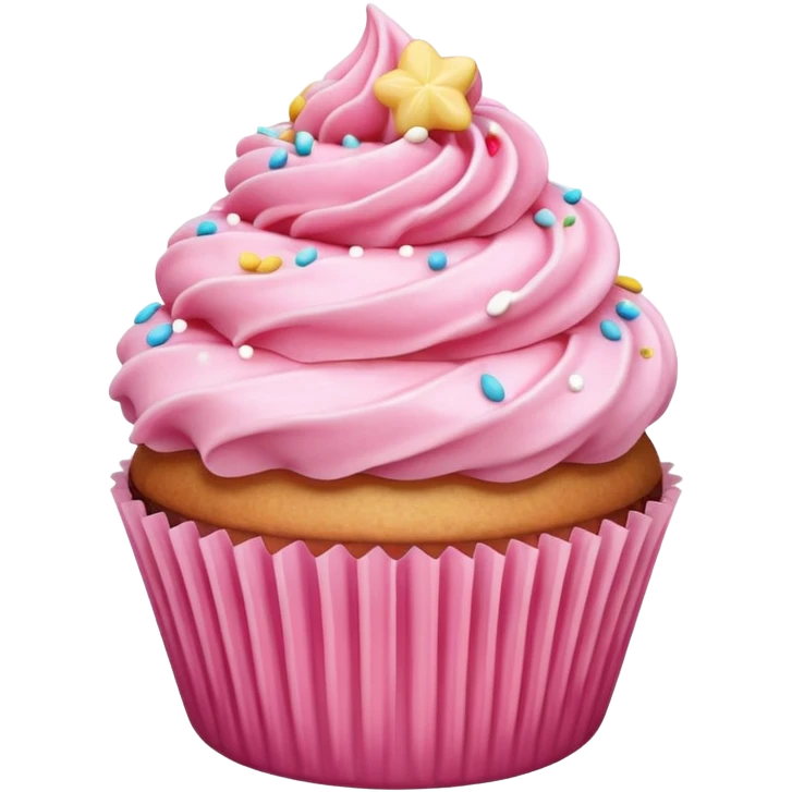 Cupcake with pink icing emoji