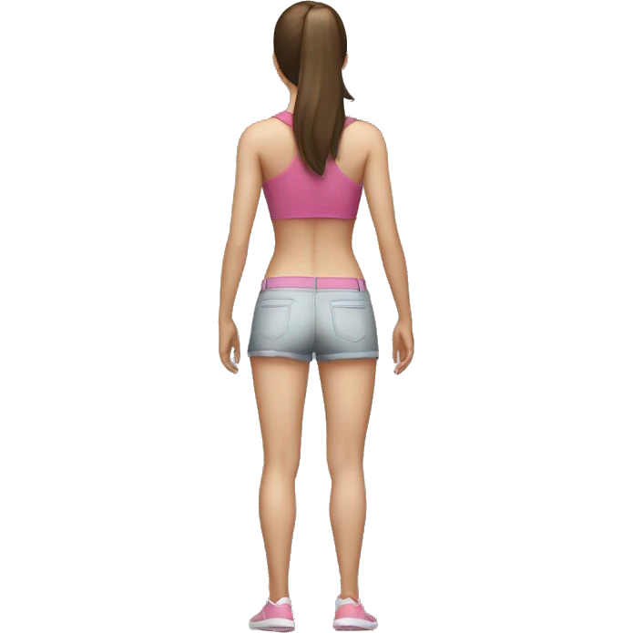 Back muscles woman pale brunette standing backwards, one person  emoji