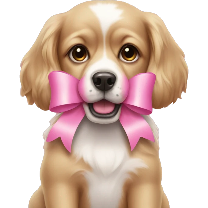 pink bow on dog  emoji