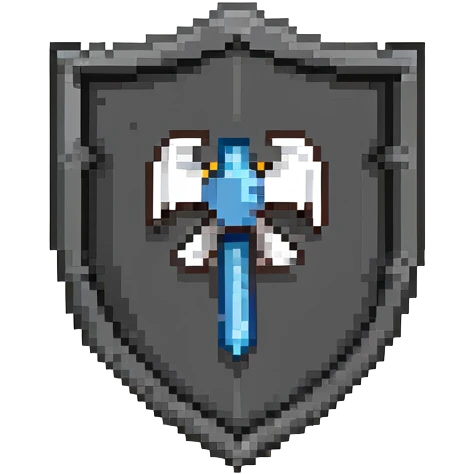 Moderator shield with ban hammer, admin logo emoji