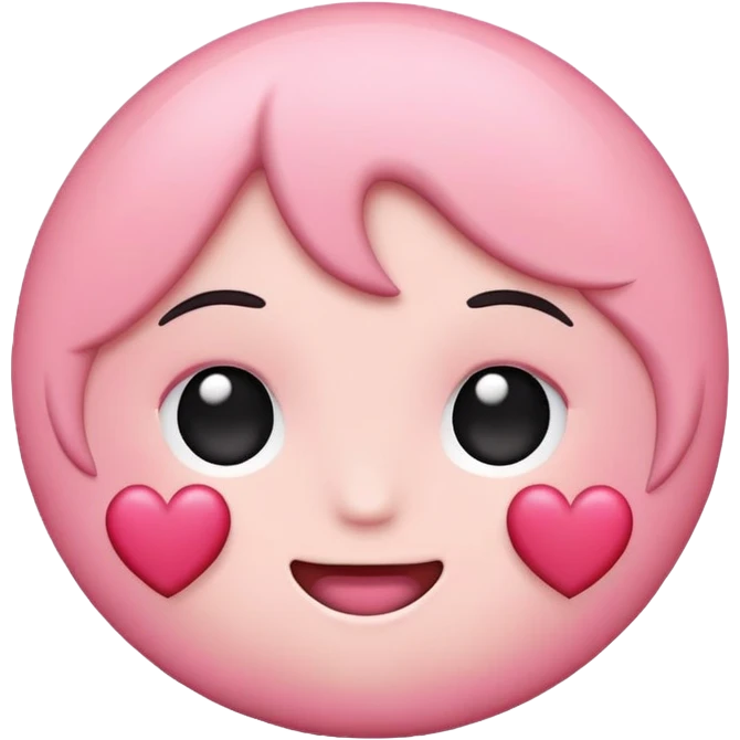 Blush emoji with hearts around it emoji