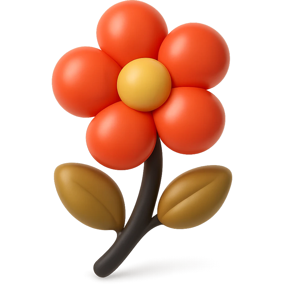 flower in balloon style with bright colors emoji