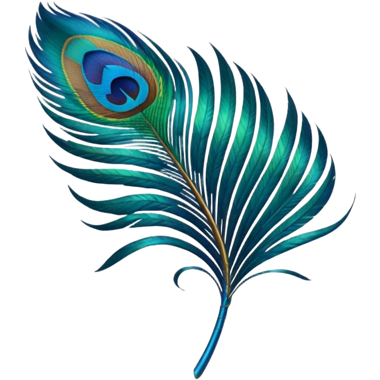 Peacock feathers one feather emoji