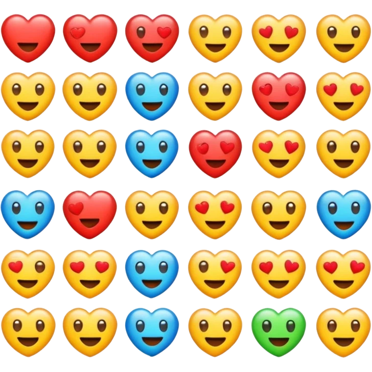Generate an emojis of all the fun and love in one frame saparate  emoji
