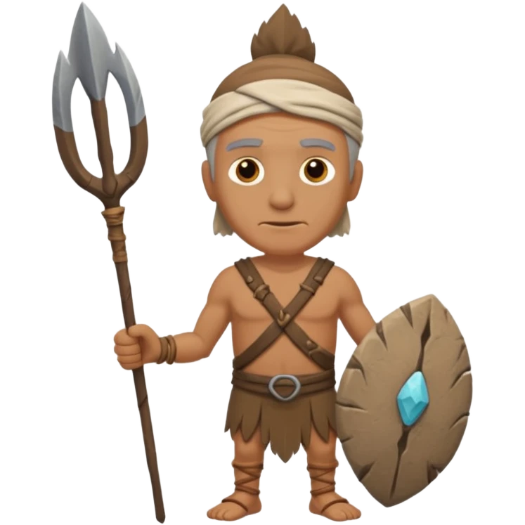 ancient man with stone spear emoji