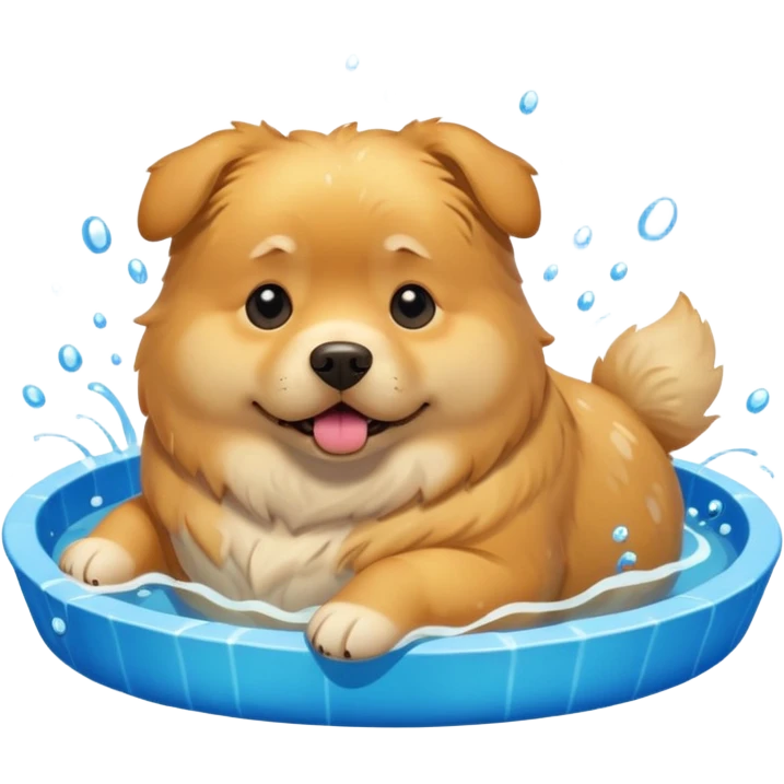 Fat dog in a big pool emoji