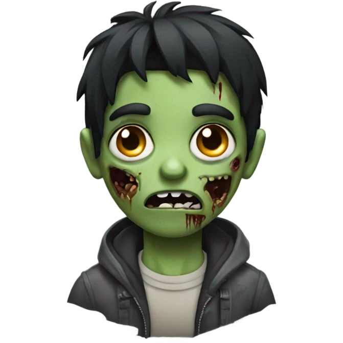 boy zombie with black hair emoji