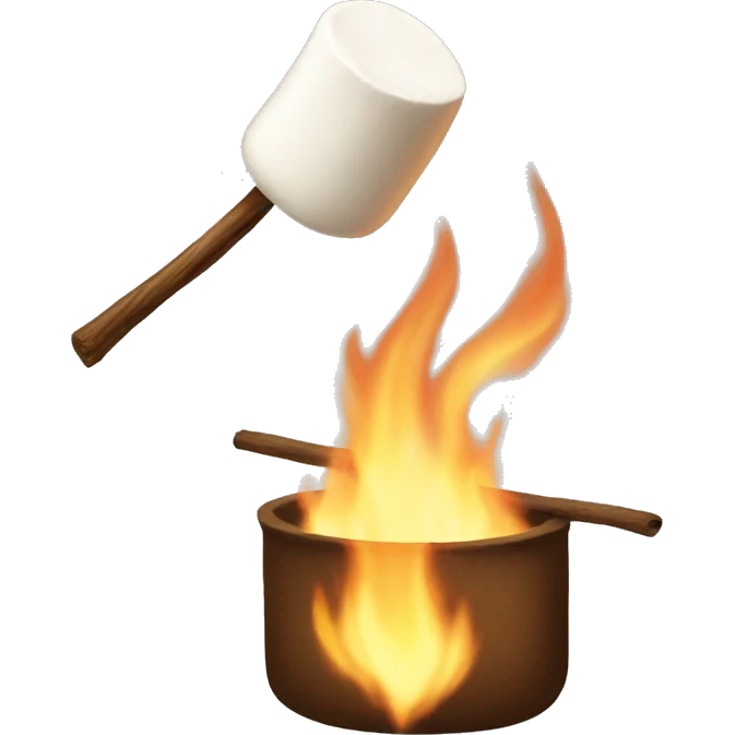 Marshmallow roasting emoji