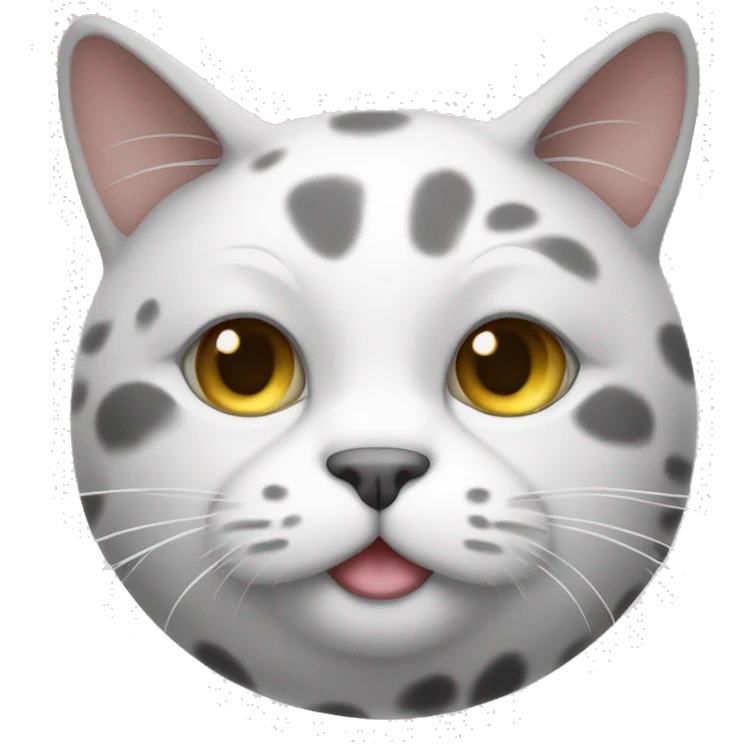 fat cat white with gray spots emoji