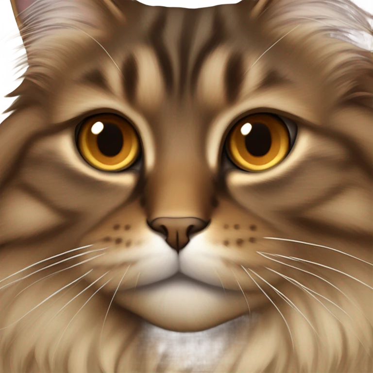  Brown siberian cat and golden eyes emoji