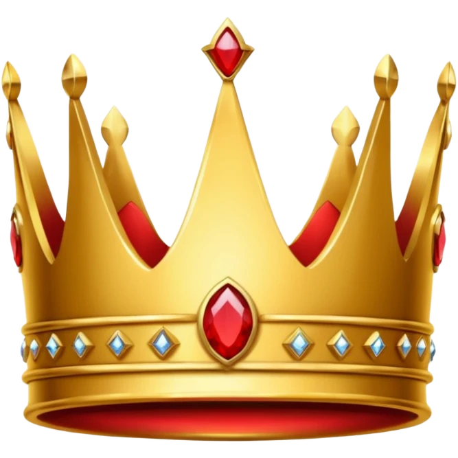 crown emoji, simple, gold, shiny, with only red jewels emoji
