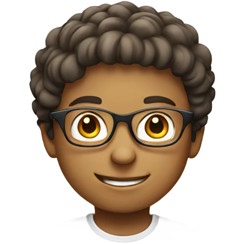 Smiling boy and girl emoji both white . Boy wearing glasses  emoji