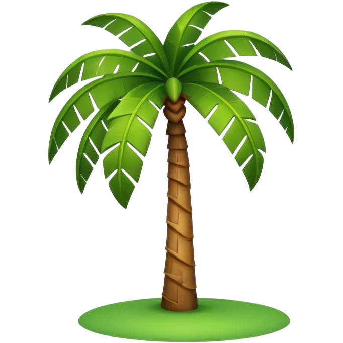 Palm Tree: flat body toony leafs flat floor emoji