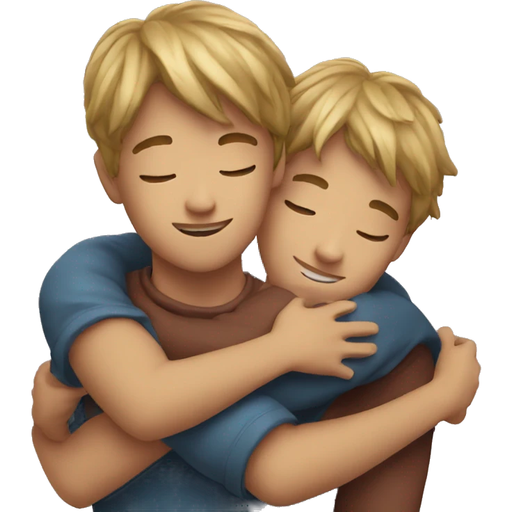 two boys hugging emoji