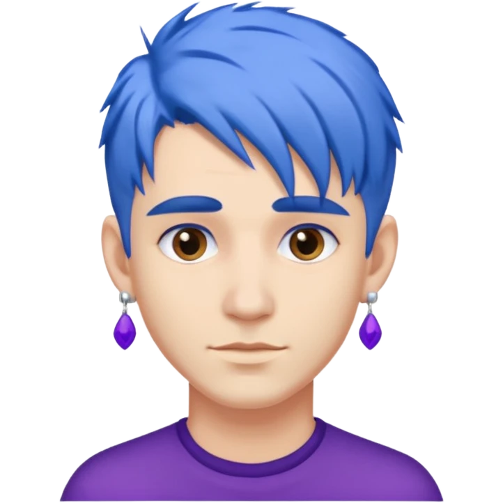blue haired man with purple earrings emoji