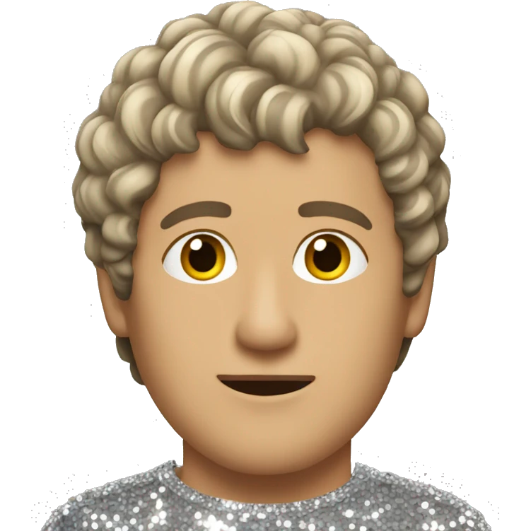 Roger daltry short hair looking to the side wearing sequin shirt  emoji