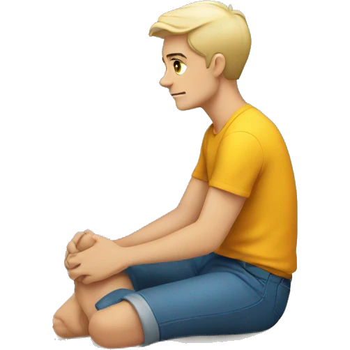 white person sitting on the floor emoji