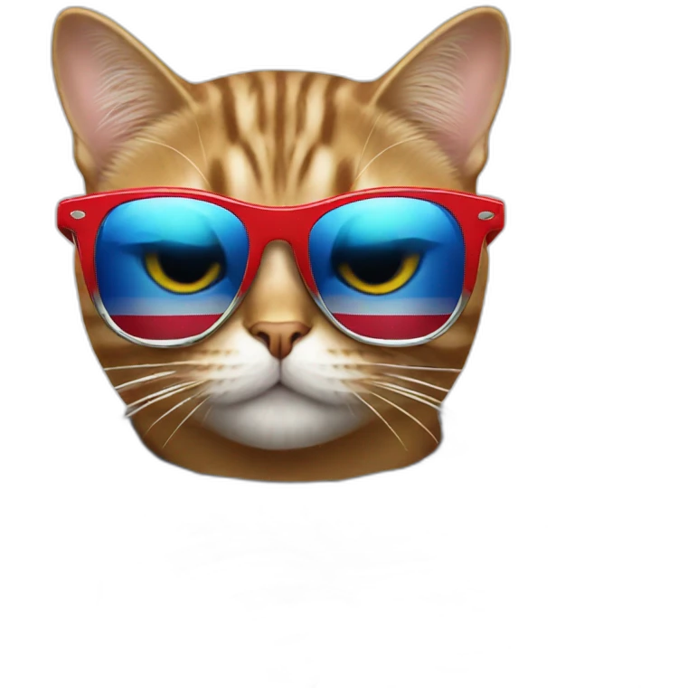 cat wearing american flag sunglasses emoji