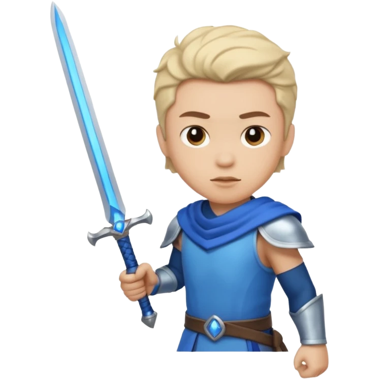 Humano con espadas azules emoji